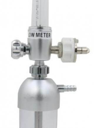 Aluminium oxygen flowmeter with aluminium humidifier bottle