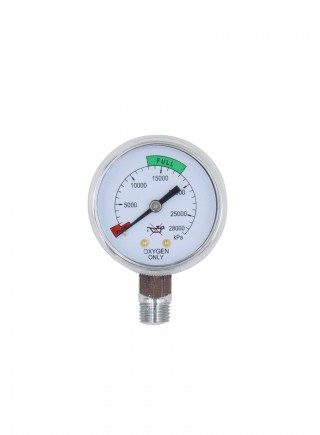 Industrial gauge for oxygen regulator high pressure